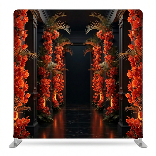 Obsidian Orchid Hallway Pillowcover Backdrop
