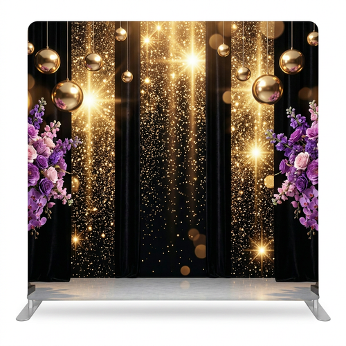 Midnight Stardust Blossom Pillowcover Backdrop