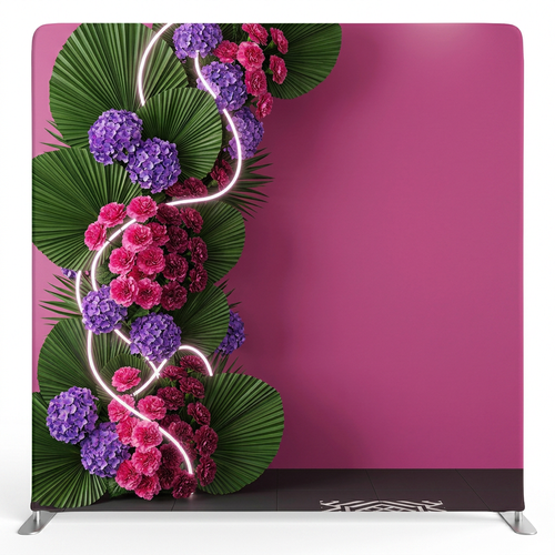 Neon Bloom Labyrinth Pillowcover Backdrop