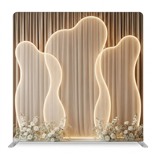 Champagne Luminous Petals Pillowcover Backdrop