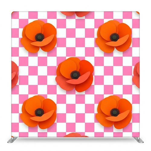Retro Poppy Picnic Pillowcover Backdrop