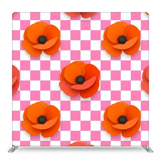 Retro Poppy Picnic Pillowcover Backdrop