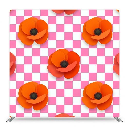 Retro Poppy Picnic Pillowcover Backdrop