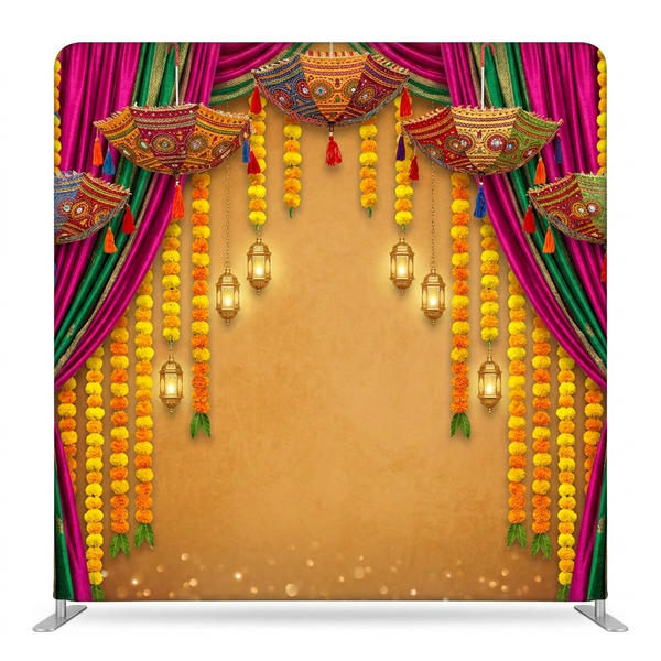 Saffron Festival Night Pillowcover Backdrop