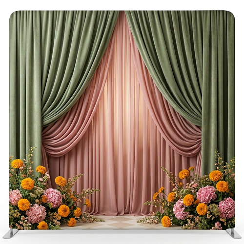 Sage and Silk Blossom Pillowcover Backdrop