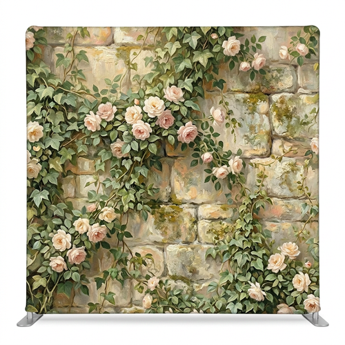 English Cottage Rose Pillowcover Backdrop