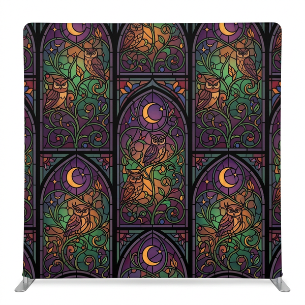 Midnight Cathedral Owls Pillowcover Backdrop