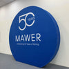 RecycDisplay 3D round box with a smooth, curved surface, ideal for storage or display purposes.