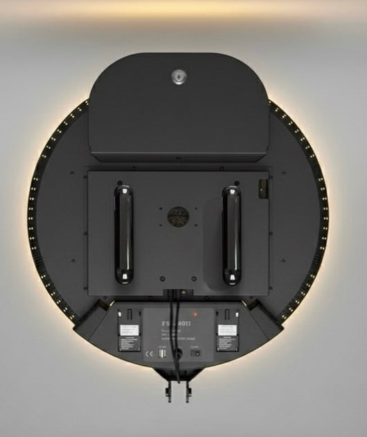 True Backdrops DSLR Roamer Booth photo booth equipment with colorful backdrop and camera setup for event photography.