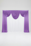 True Backdrops pre-swagged drapery backdrop with pole pocket hanging style, featuring soft, flowing fabric for photography or event use.