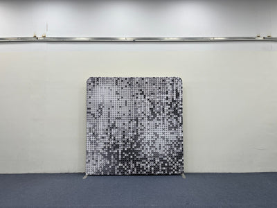 Gold and silver sparkle double-sided pillow cover backdrop by True Backdrops, featuring shimmering metallic fabric and elegant design.