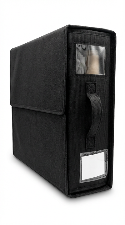 Four True Backdrops backdrop storage organizers in a pack, designed to keep backdrops neat and accessible.