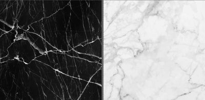 Double-sided black and white marble backdrop cover from True Backdrops, showcasing a stylish marble pattern for photography.