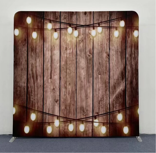 True Backdrops frame with two double-sided tension fabric covers in black and white, ideal for professional photo backgrounds.