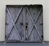Double-Sided Barn Door Pillow Cover Backdrop – Red & Gray Rustic