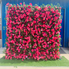 Dream Bloom Flower Wall by True Backdrops featuring vibrant, colorful artificial flowers arranged as a decorative wall display.