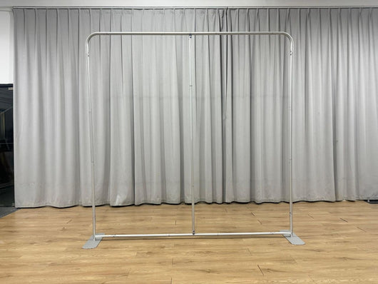 True Backdrops frame with double-sided tension fabric cover bundle, showcasing a professional photography backdrop setup.
