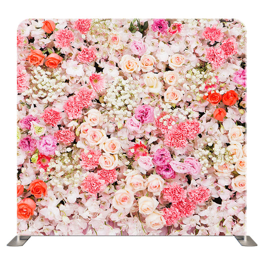 Double-sided floral pillow cover backdrop from True Backdrops, featuring vibrant flowers and a soft texture.