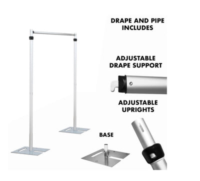 Adjustable Pipe and Drape Frame - True Backdrops