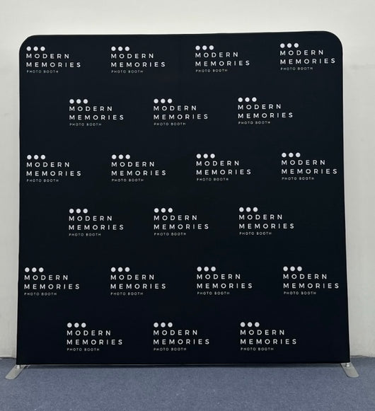 Custom pillow cover backdrop by True Backdrops, double-sided fabric with colorful printed design on both sides.