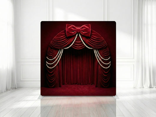 Valentine bows double-sided pillowcover backdrop from True Backdrops featuring a customizable design and vibrant, festive patterns.