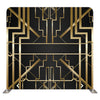 Black and gold Art Deco double-sided pillow cover backdrop with geometric pattern, ideal for interior decor and photography settings.