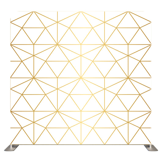 Double-sided pillow cover backdrop with golden geometric patterns, ideal for photography backdrops and home decor.