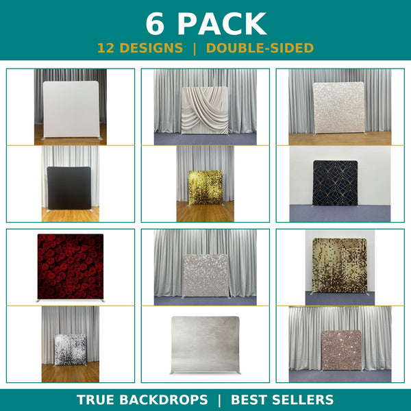 6x Double-Sided Pillowcover Backdrops – Choose Your Own Design