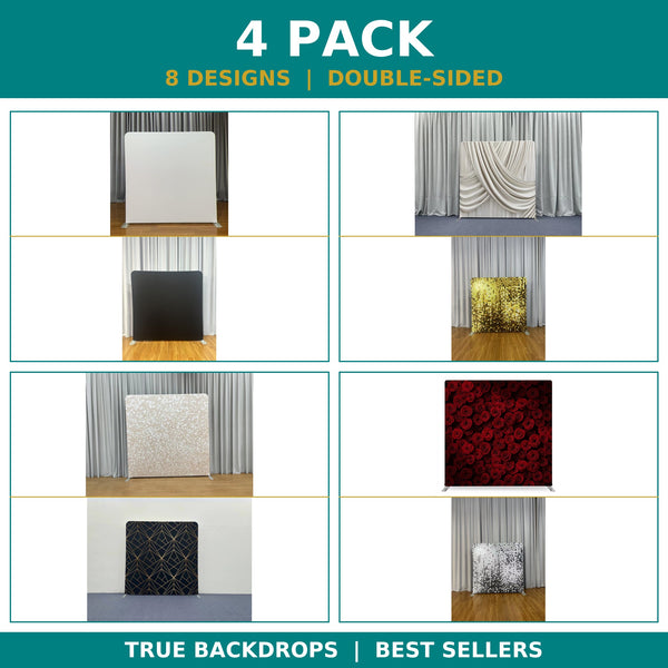 4x Double-Sided Pillowcover Backdrops – Choose Your Own Design