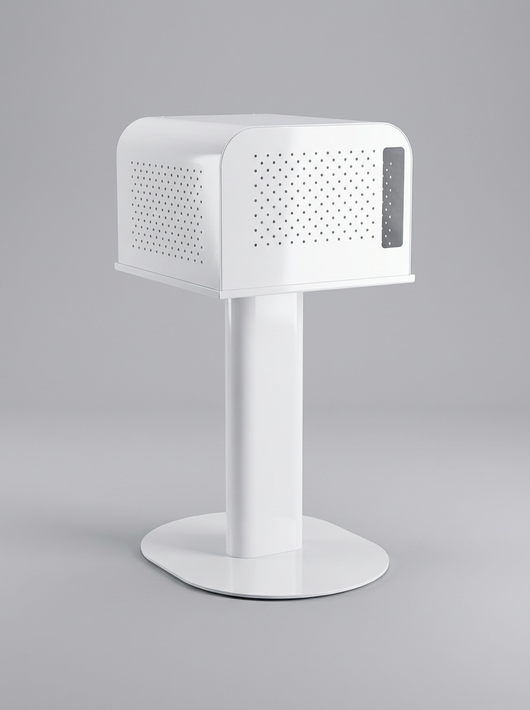 Black DS620 printer stand by True Backdrops with sturdy metal frame and adjustable height for office or studio use.