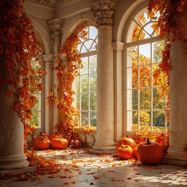 Autumn Harvest Columns Pillow Cover Backdrop