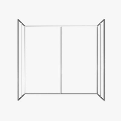 RecycDisplay premium 8x8x8 3D photo booth backdrop in a room scene, showcasing its large, colorful, and immersive photography enclosure.