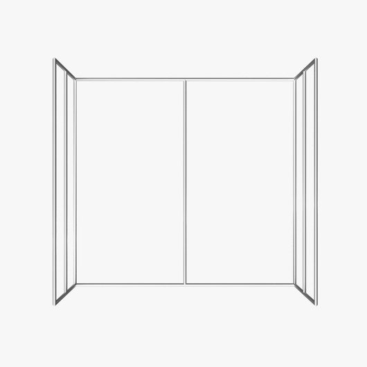 RecycDisplay premium 8x8x8 3D photo booth backdrop in a room scene, showcasing its large, colorful, and immersive photography enclosure.