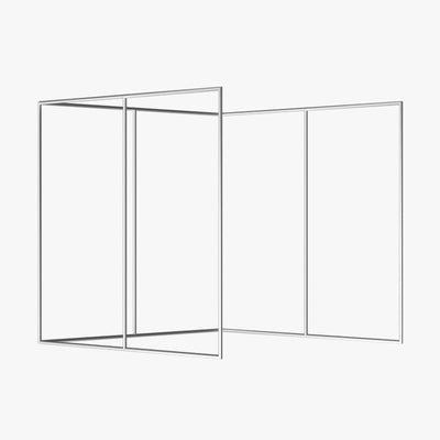 Recycling display 8x8x8 premium 3D photo booth backdrop set up in a room scene with lighting and props for photography.