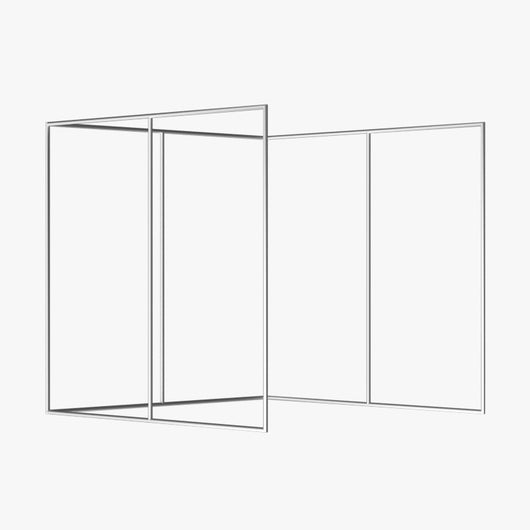 Recycling display 8x8x8 premium 3D photo booth backdrop set up in a room scene with lighting and props for photography.