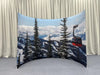 Curved enclosure wall by True Backdrops, featuring smooth fabric surface and sturdy frame for professional photography setup.