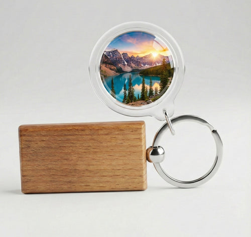 Event-Ready Acrylic Photo Keychain Sets (Pre-Assembled with Wooden Tags)