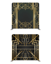 Black and gold Art Deco double-sided pillow cover backdrop with geometric patterns and elegant design, ideal for photography backgrounds.