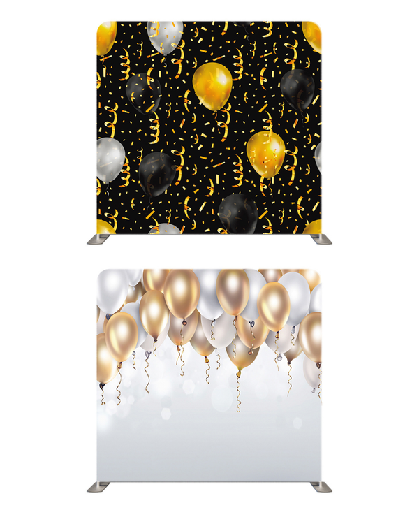 Golden Celebration double-sided pillow cover backdrop with elegant design, perfect for photography backdrops and event decor.