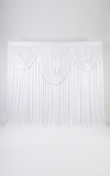 Pre-swagged drapery backdrop with pole pocket from True Backdrops, featuring soft fabric and easy hanging design.