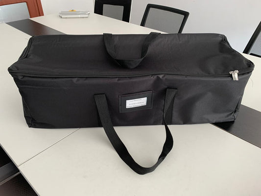 True Backdrops extra storage bag for pillow cover stands, showing a compact, lightweight fabric bag with zippers and handles.