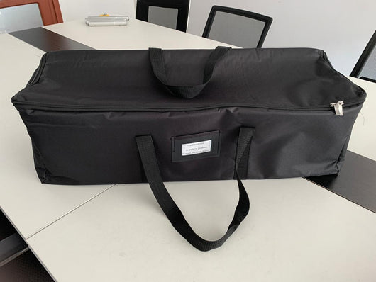True Backdrops extra storage bag for pillow cover stands, showing a compact, lightweight fabric bag with zippers and handles.