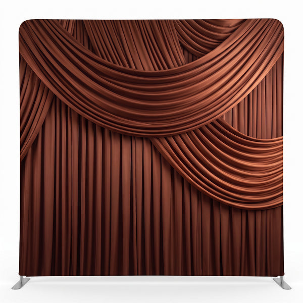 Chocolate Satin Swag Pillowcover Backdrop