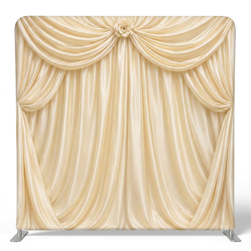 Cream Silk Cinched Swag Pillowcover Backdrop