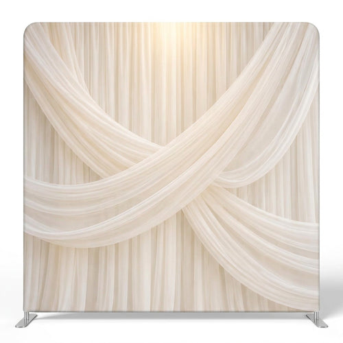 Ivory Chiffon Crossed Swags Pillowcover Backdrop