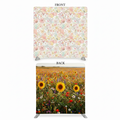 Apricot Wildflower Double-Sided Pillowcover Backdrop - Cover