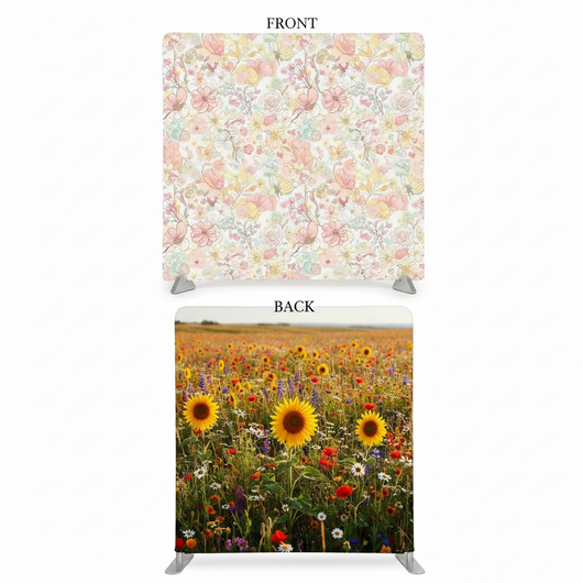 Apricot Wildflower Double-Sided Pillowcover Backdrop - Cover