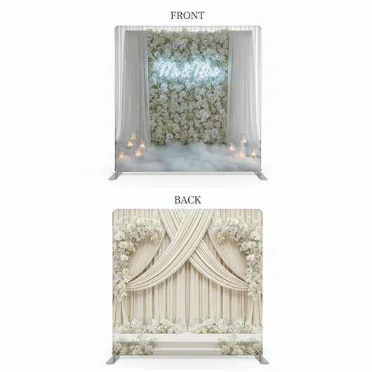 True Backdrops Everlasting Alabaster double-sided pillowcover backdrop with textured design and soft, neutral tones.