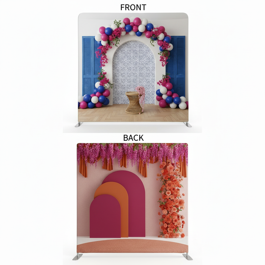 Santorini Sunset Double-Sided Pillowcover Backdrop - Cover