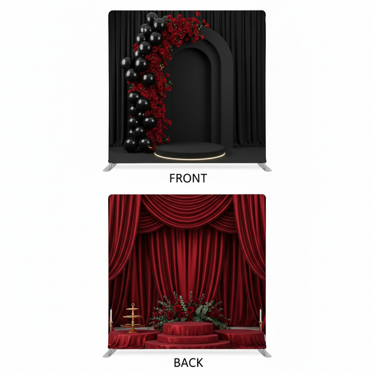 Midnight Crimson Double-Sided Pillowcover Backdrop - Cover